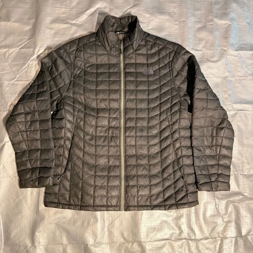 The North Face ThermoBall Jacket Mens XL Dark Grey Quilted Lightweight Puffer